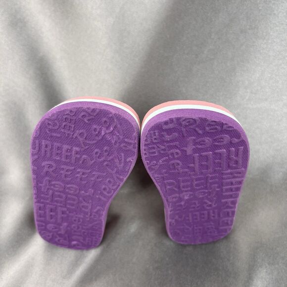 REEF Lil Ahi Toddler's 5 Slingback Sandals Pink Cheetah Summer Flip Flops Beach - Picture 13 of 14